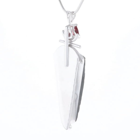 Druzy Quartz & Pink Trillion Tourmaline Necklace