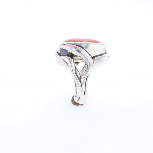 Native Oval Coral Free Form Ring