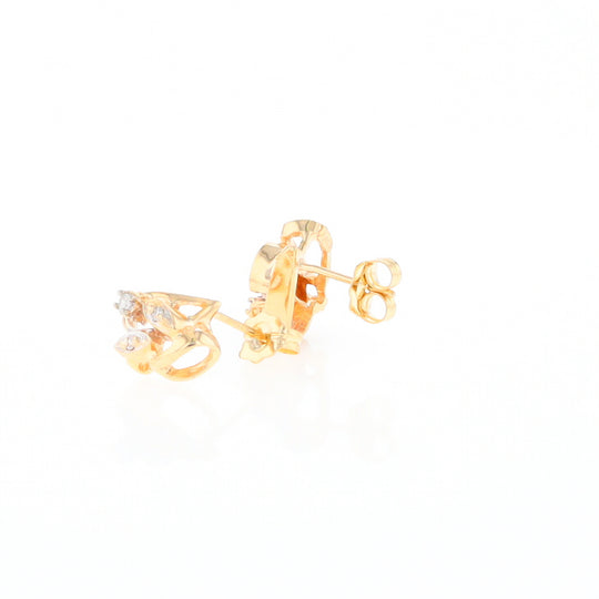 Diamond Leaf Stud Earrings