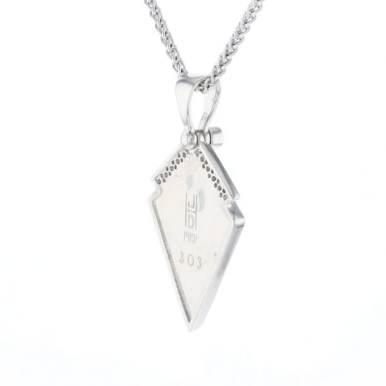 Sleeping Beauty Turquoise Kite Shaped Inlaid Pendant with 0.19ctw Diamonds