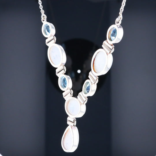 Moonstone & Blue Topaz Necklace