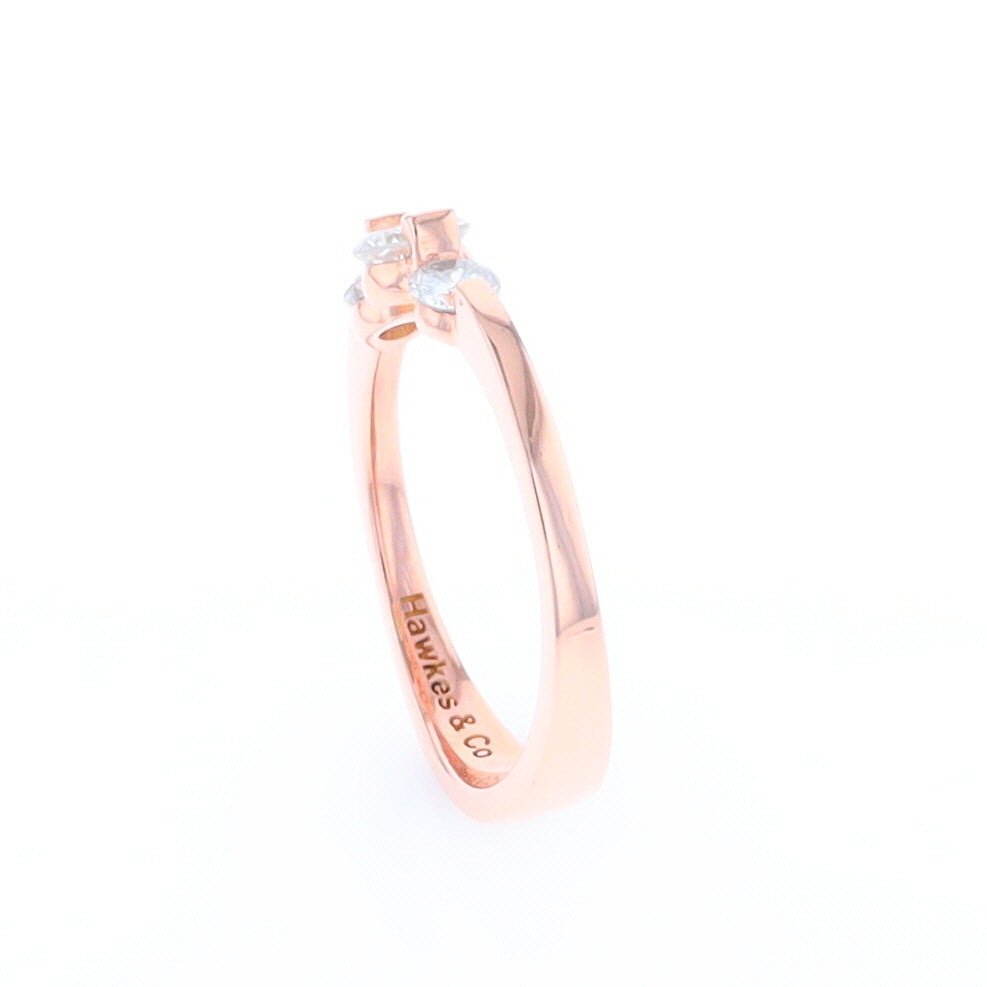 Rose Gold Three-Stone Engagement Ring