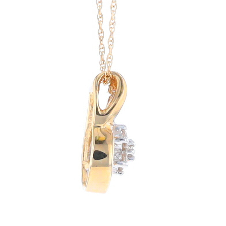 Gold Slide and Flower Diamond Pendant