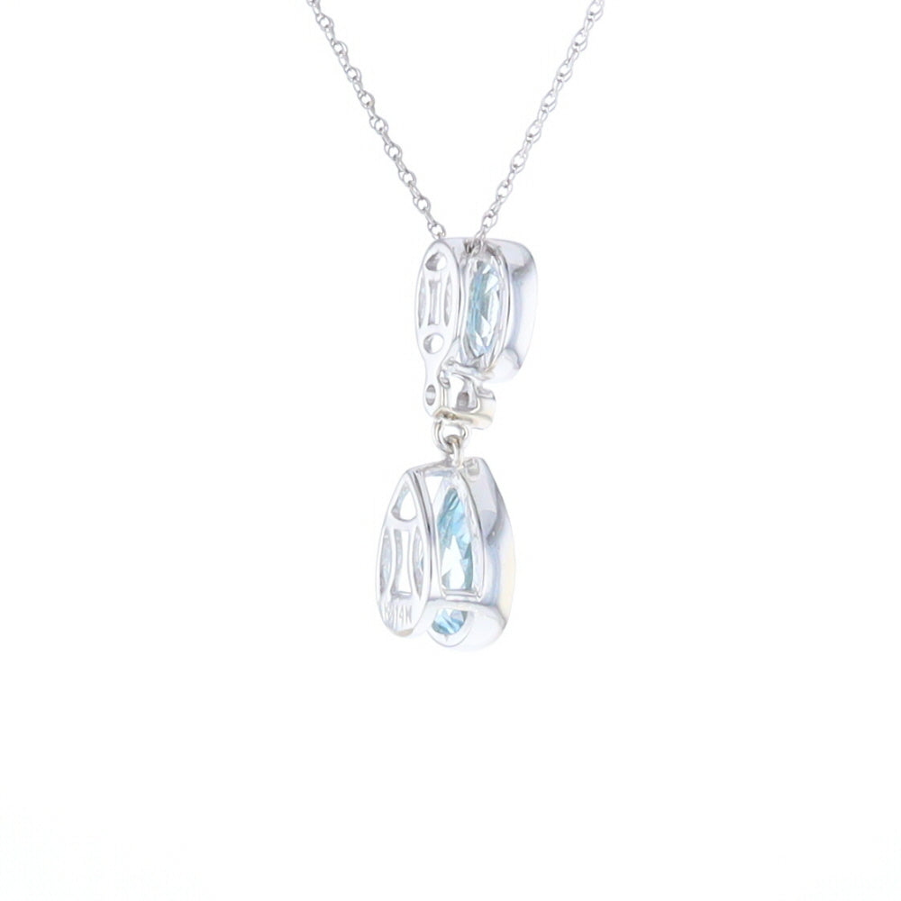 Oval and Pear-Shaped Aquamarine Pendant