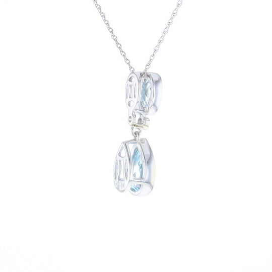 Oval and Pear-Shaped Aquamarine Pendant