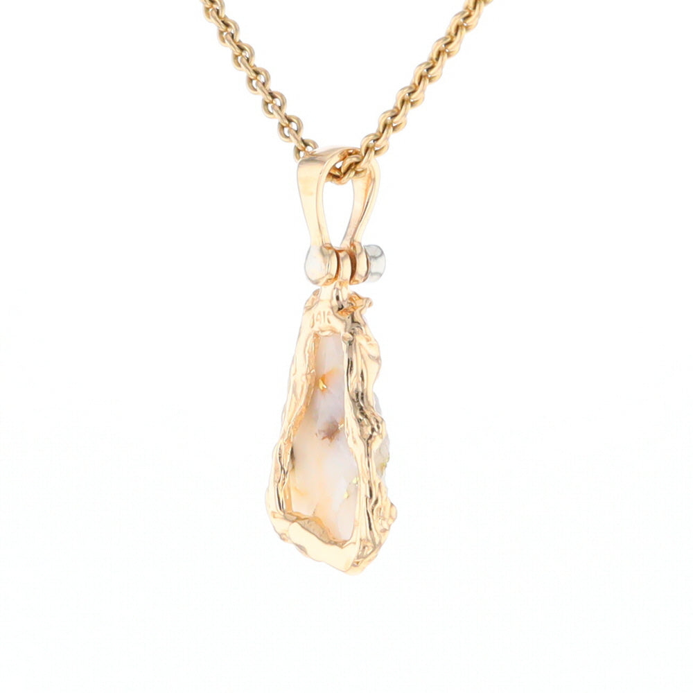 Rough Gold Quartz Freeform Pendant