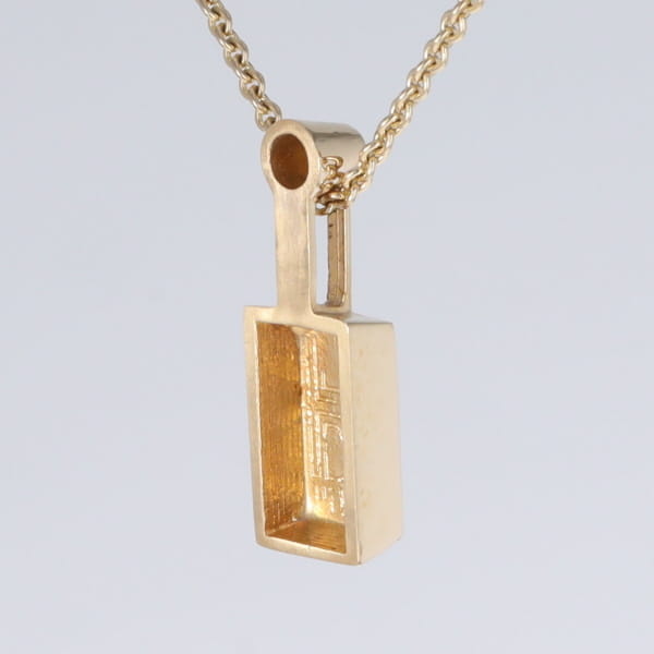 Opal Pendant Rectangle Inlaid Design with .04ctw Round Diamond
