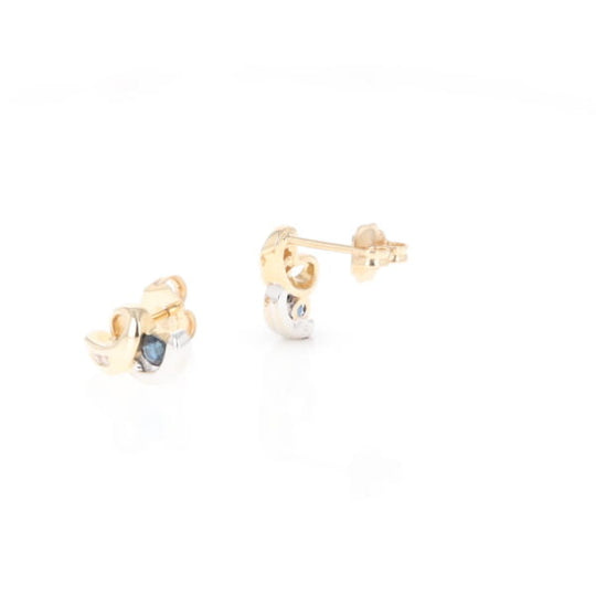 Blue Sapphire Swirl Earrings