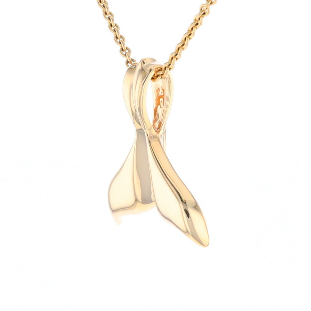 Whale Tail Natural Gold Quartz and Nuggets Inlaid Pendant