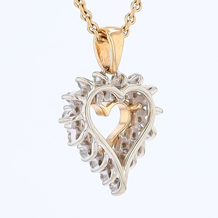 Yellow Gold Diamond Heart Pendant