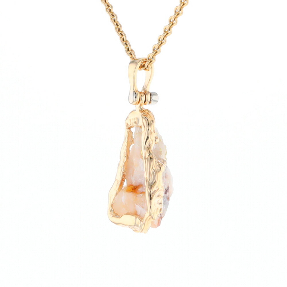 Rough gold Quartz Freeform Pendant