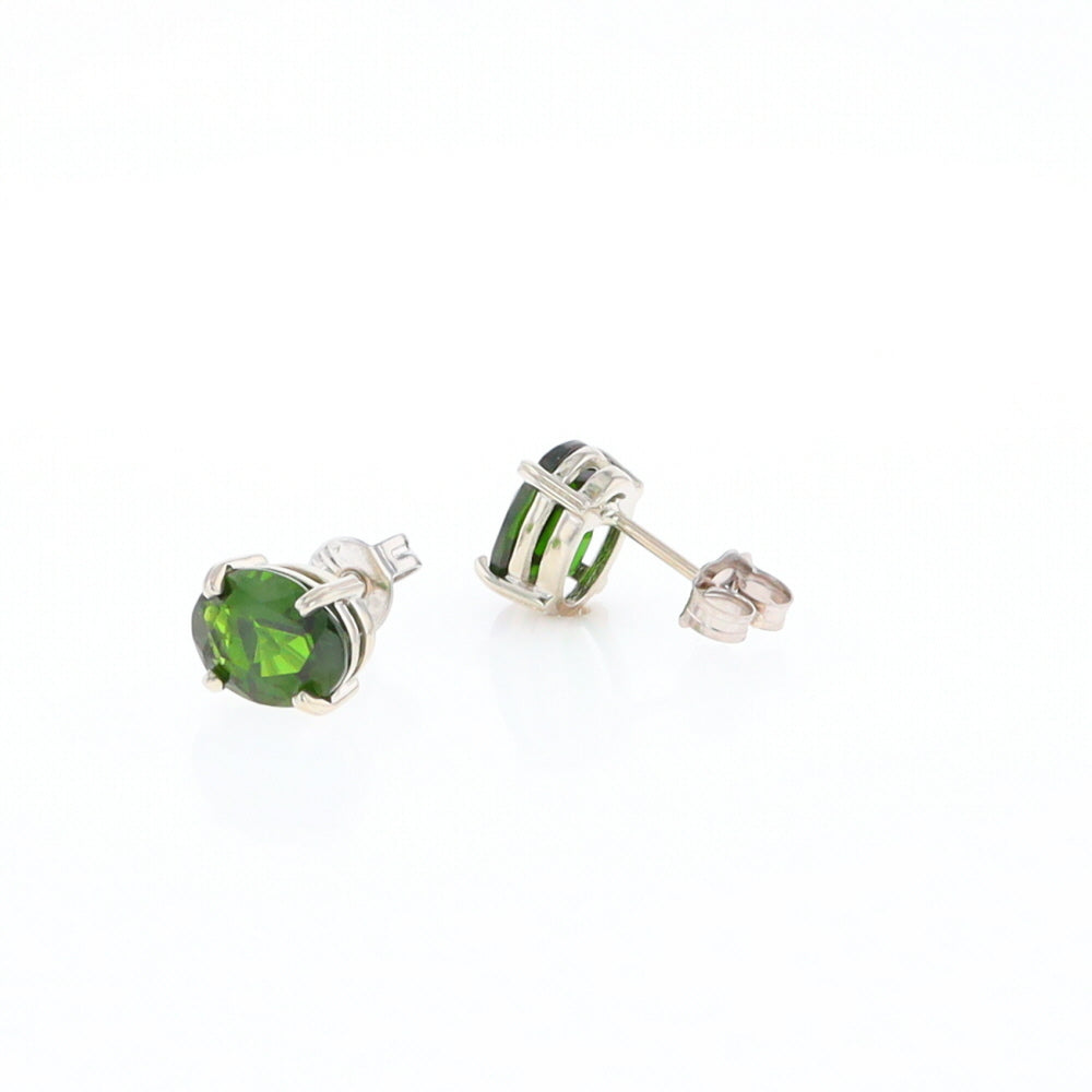 Chrome Diopside Solitaire Studs