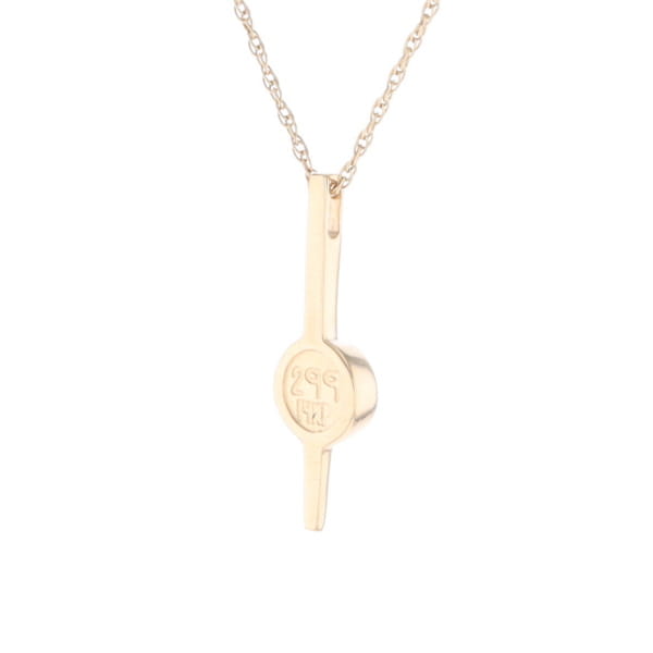 Gold Quartz Necklace Bar Design Round Fine Quality Inlaid Pendant