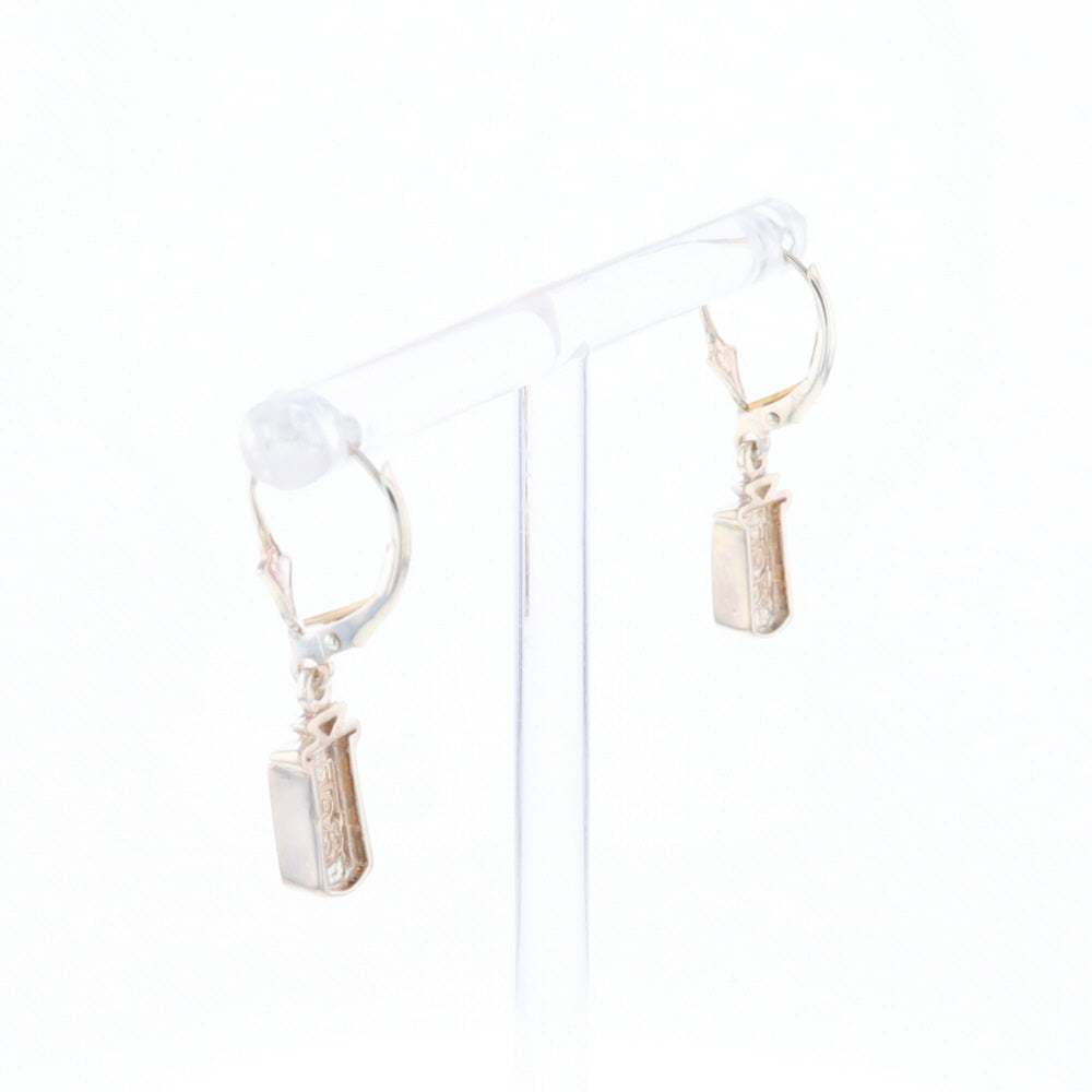 Sterling Silver Gold Quartz Inlaid Earrings - G3