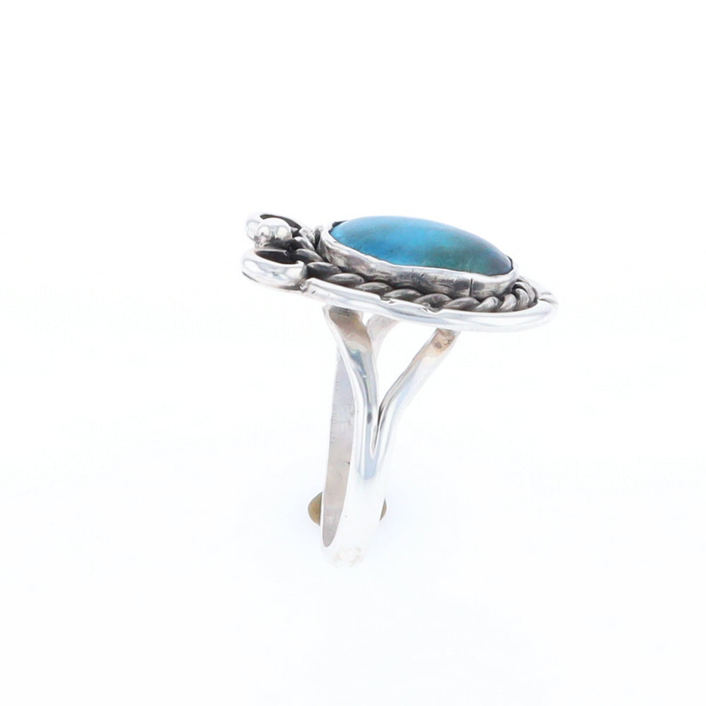 Native Turquoise Rope Design Ring