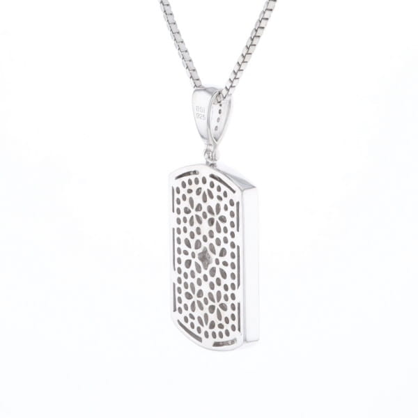 Cubic Zirconia Dog Tag Necklace