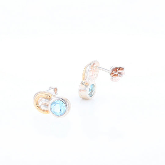 Blue Topaz Stud Earrings