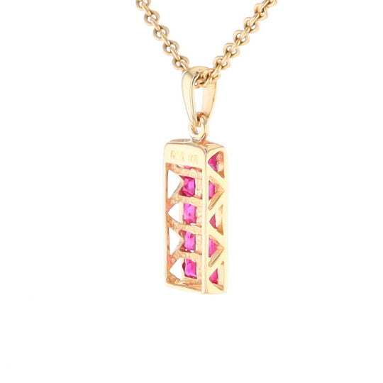 Double Row Ruby Pendant