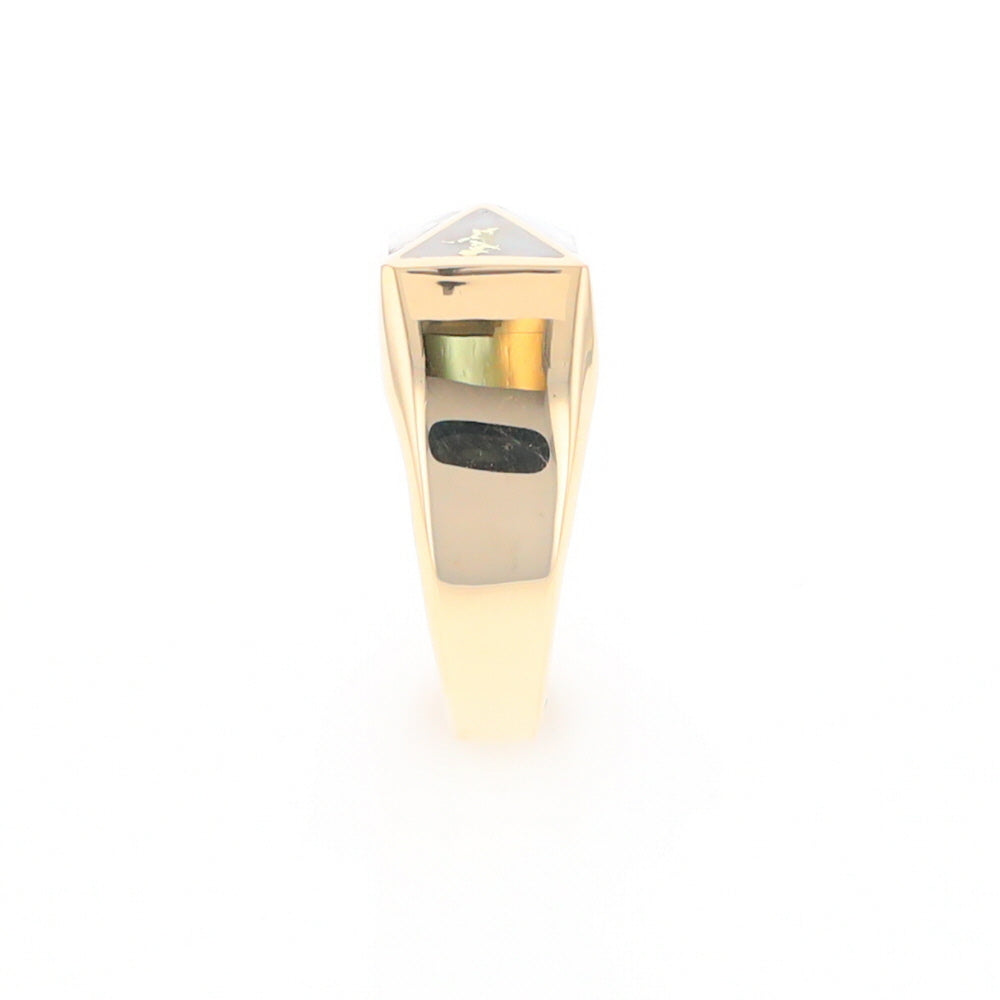 Four Section Gold Quartz Inlaid Men's Ring G2