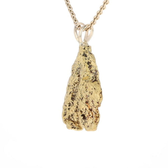 Gold Natural Nugget Flat Pendant