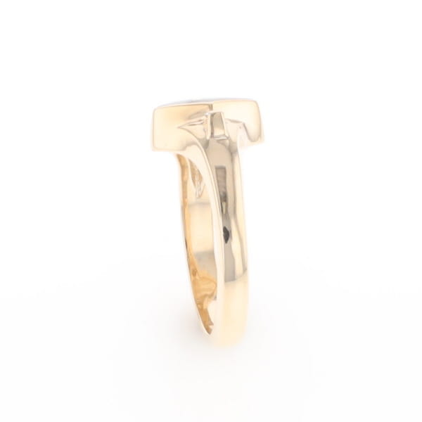 G2 Gold Quartz Ring Diamond Shape Inlaid with 0.05ctw Round Diamonds