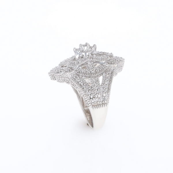 Floral Filigree Design Diamond Ring