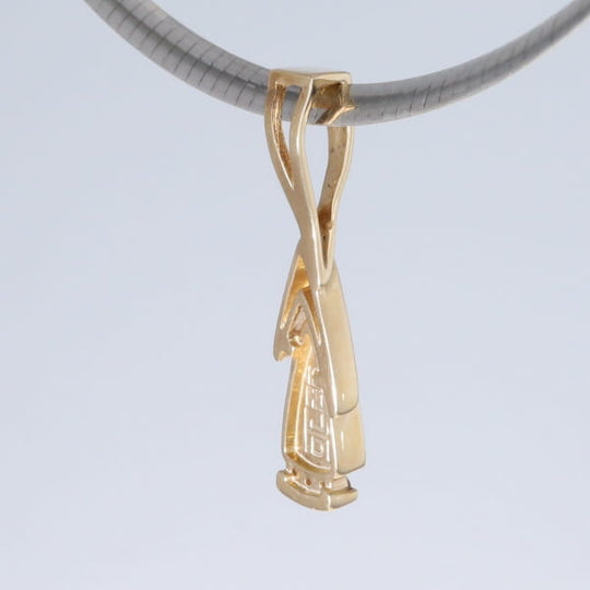 Opal Pendant Triangle Inlaid Design with .06ctw Round Diamonds