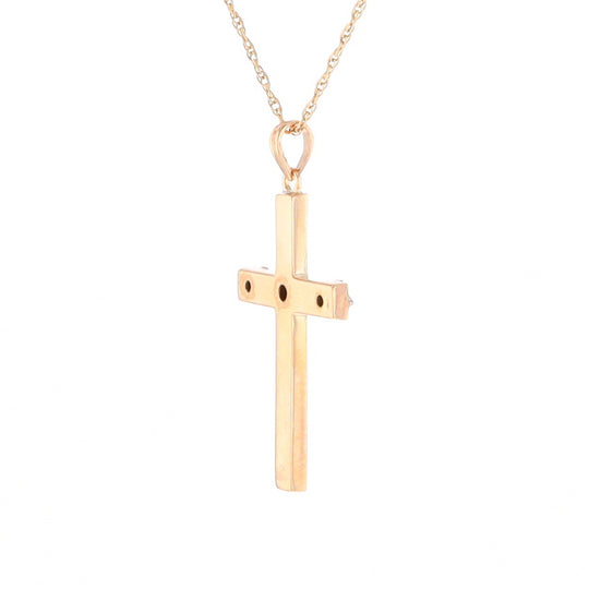 Vintage Incised Diamond Cross Pendant