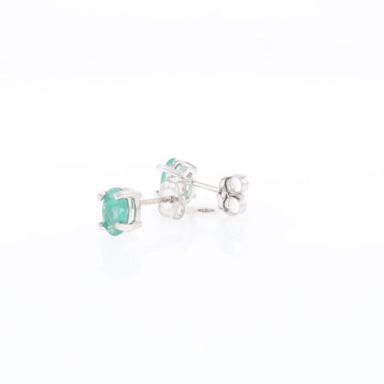 Oval Emerald Stud Earrings