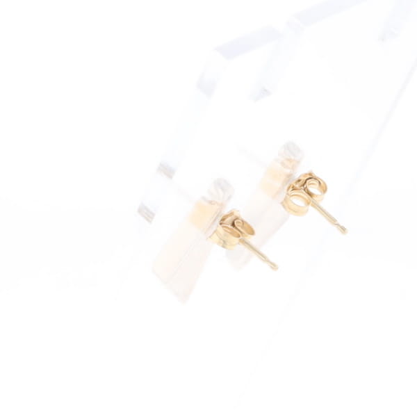 Gold Quartz Earrings Triangle Shape Inlaid with .04ct Round Diamonds - G2