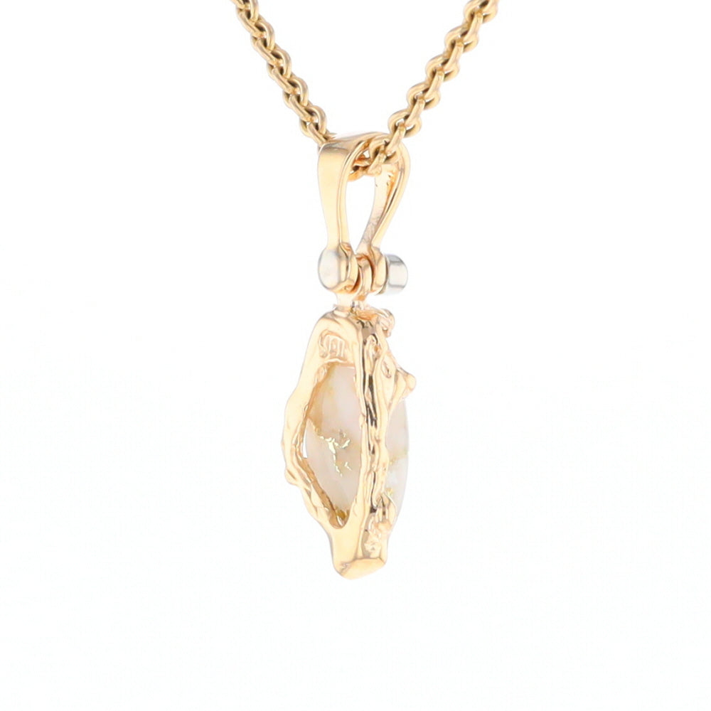 Gold Quartz Free Form Pendant