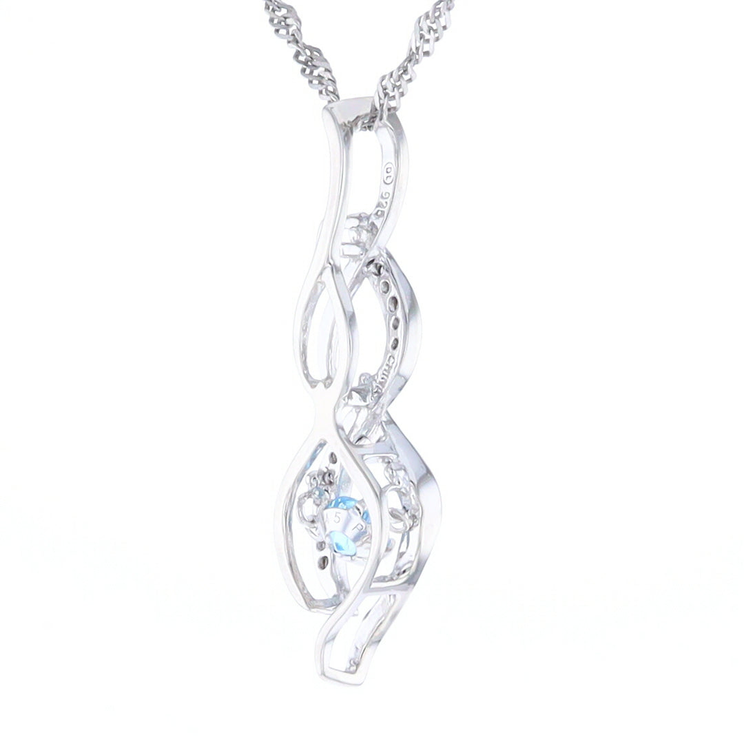 Floating Topaz Twisted Pendant