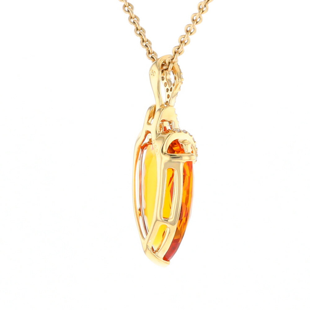 Citrine Pendant with Diamond Bail