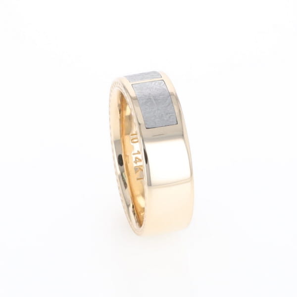 3 Section Men's Meteorite  Milgrain Topped Ring