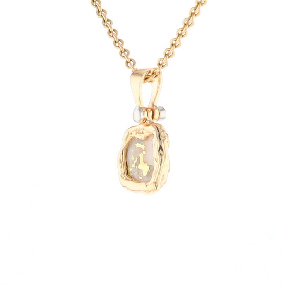 Gold Quartz Freeform Pendant - G1