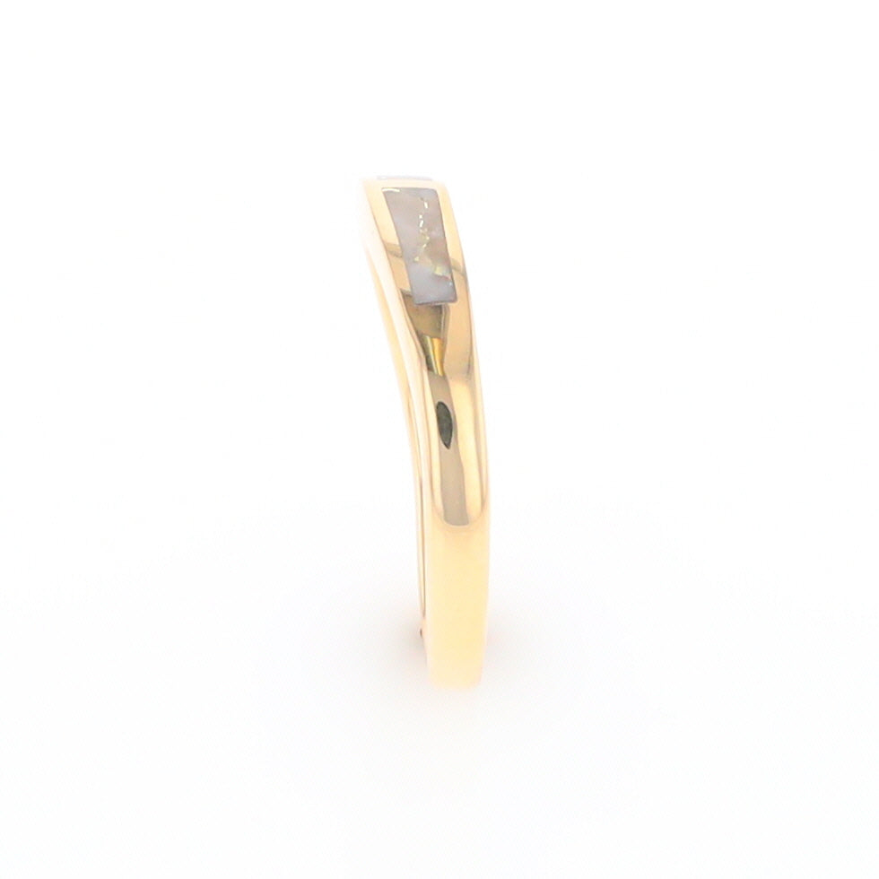 3 Section Gold Quartz Ring Lady’s Anniversary Band G2