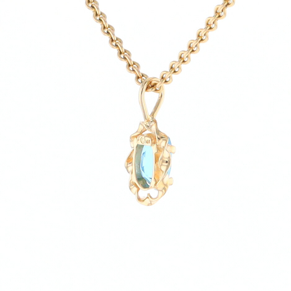 Blue Topaz Twisted Frame Pendant