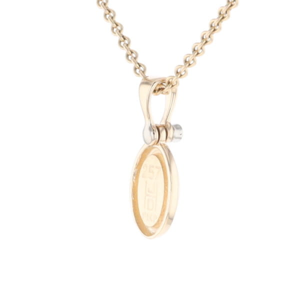 Natural pietersite oval inlaid .02ctw diamond pendant