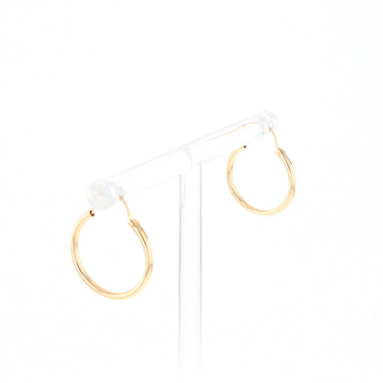 Gold Hollow Tube Hoop Earrings