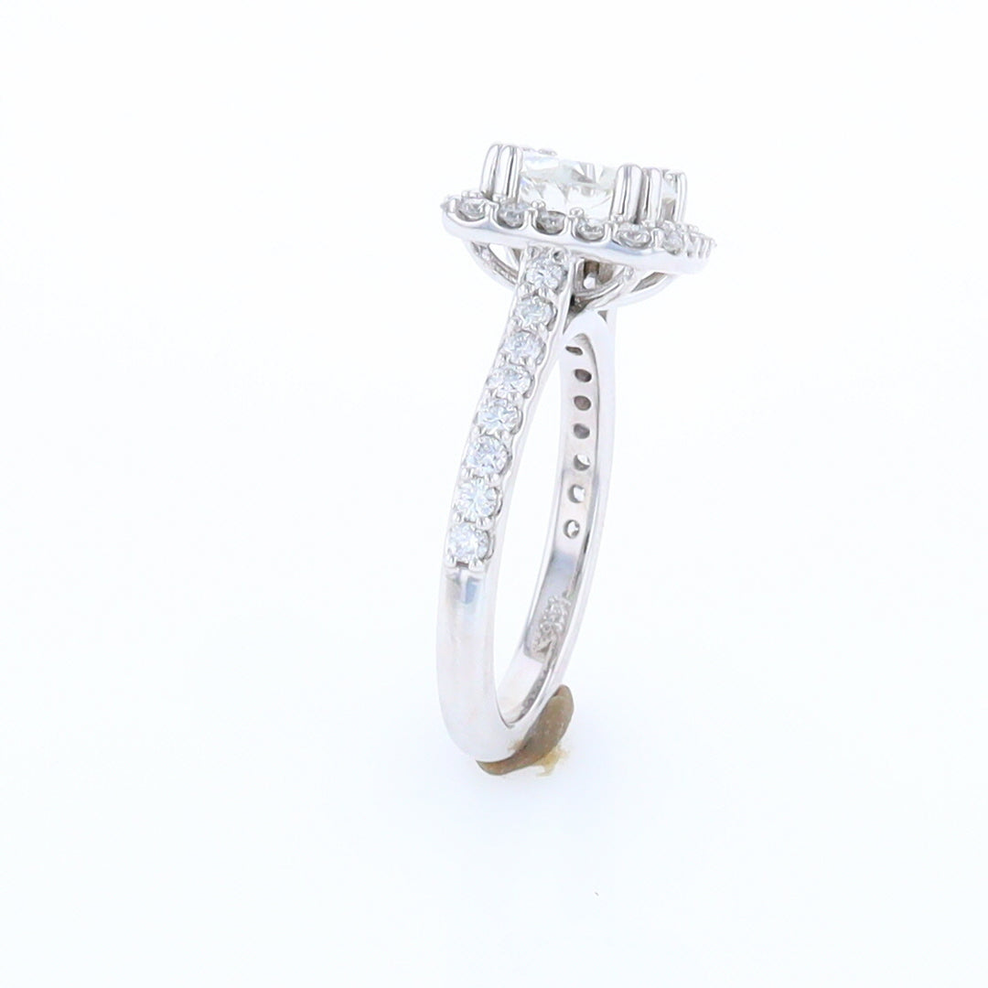 Diamond Engagement Ring with Square Halo