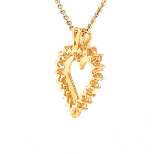 Open Heart Diamond Halo Pendant