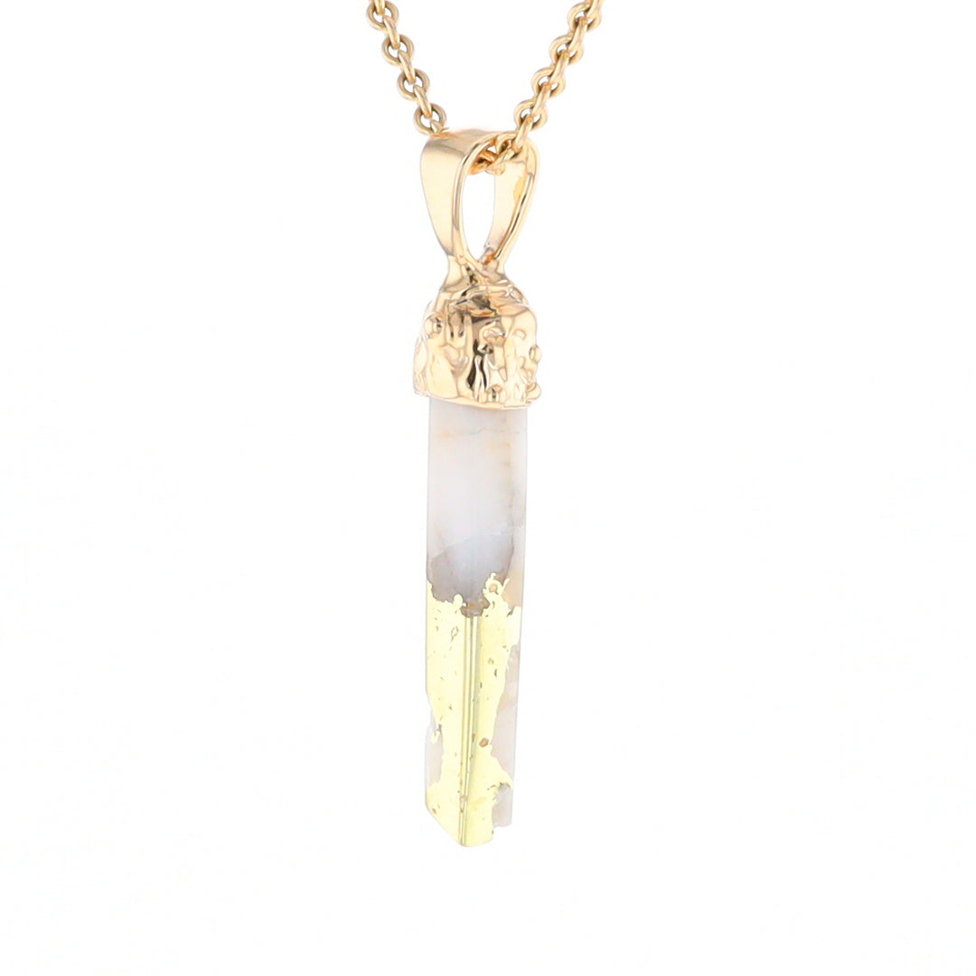 Gold Quartz Free Form Pendant