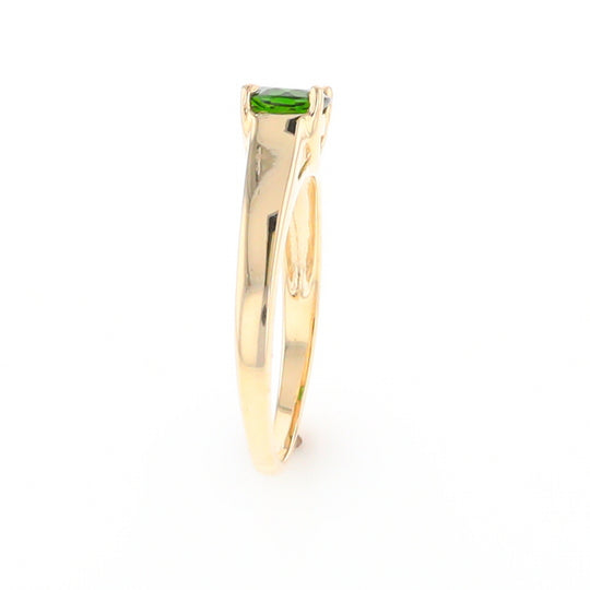 Chrome Diopside Solitaire Ring