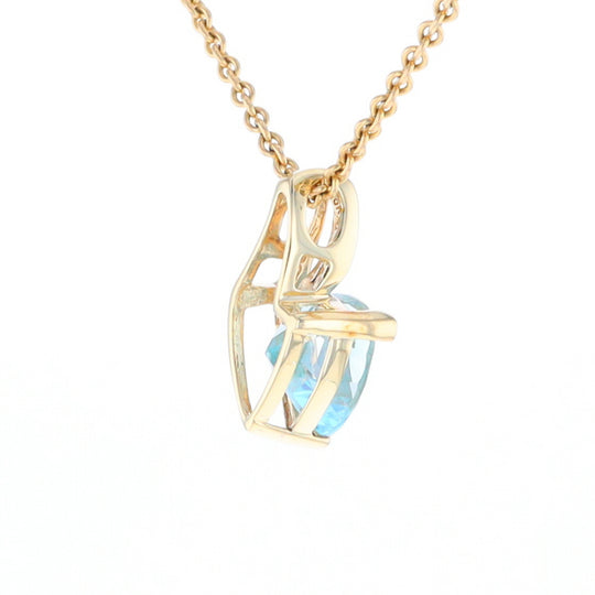 Trillion Blue Topaz Diamond Pendant