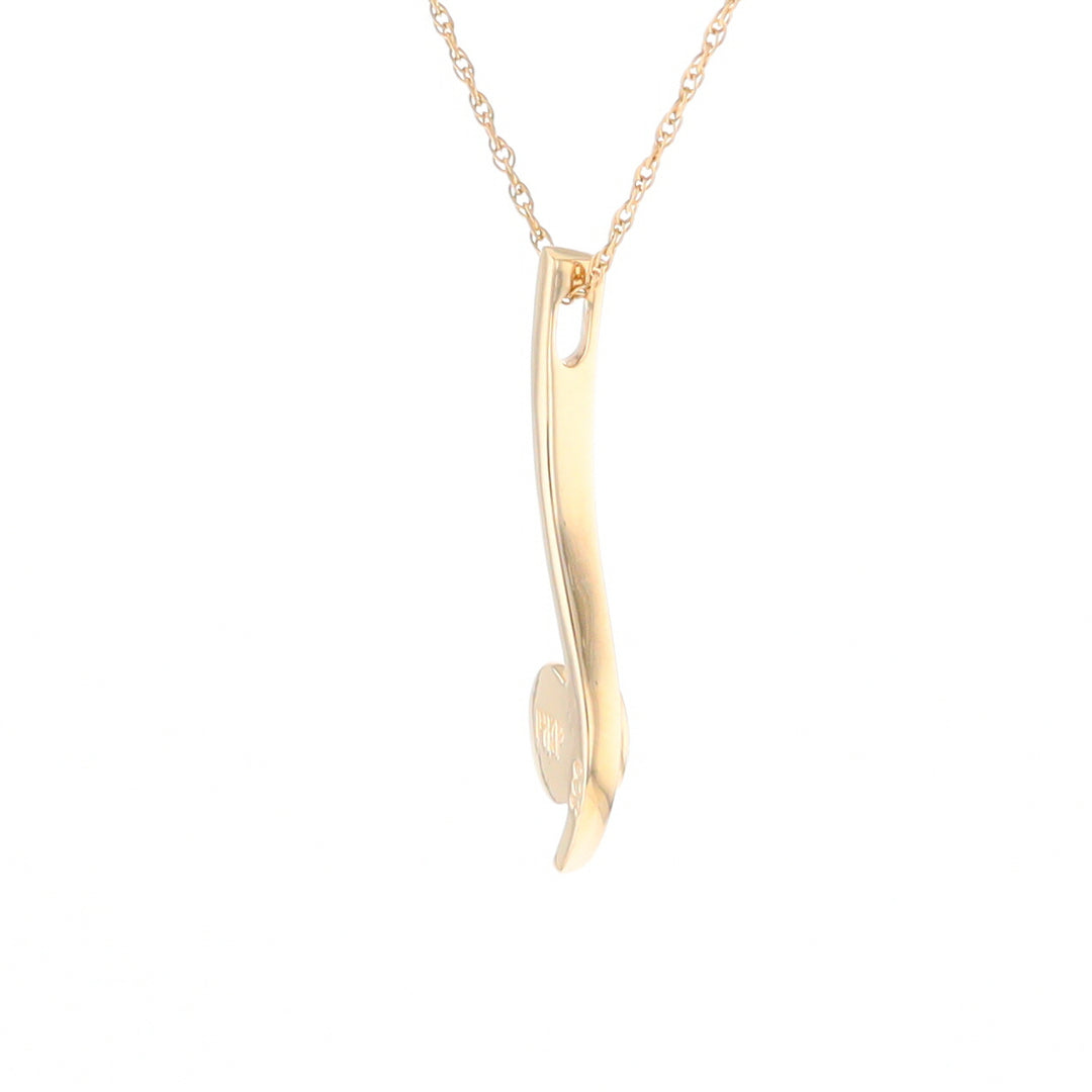 Round Inlaid Gold Quartz Curved Bar Pendant G2