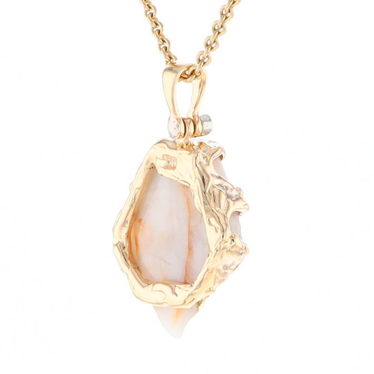 Rough Gold Quartz Free Form Pendant