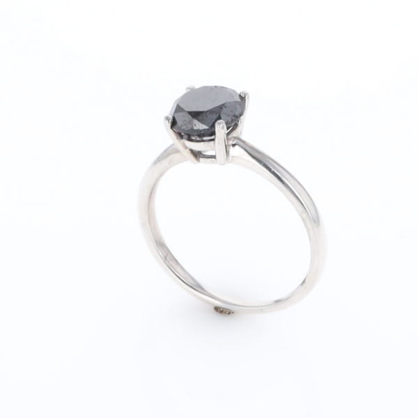 Black Diamond Solitaire Ring
