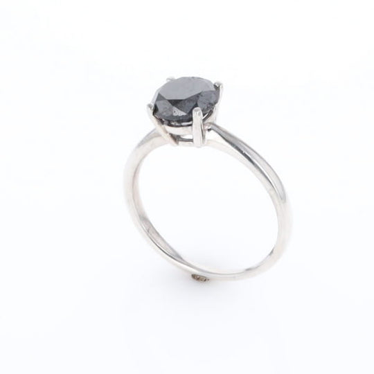 Black Diamond Solitaire Ring