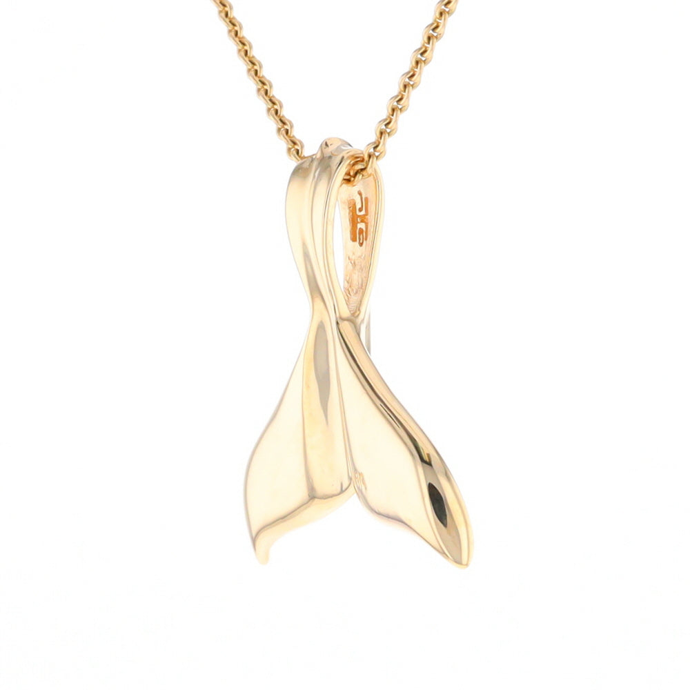 Whale Tail Necklaces Natural Gold Quartz and Nuggets Inlaid Pendant