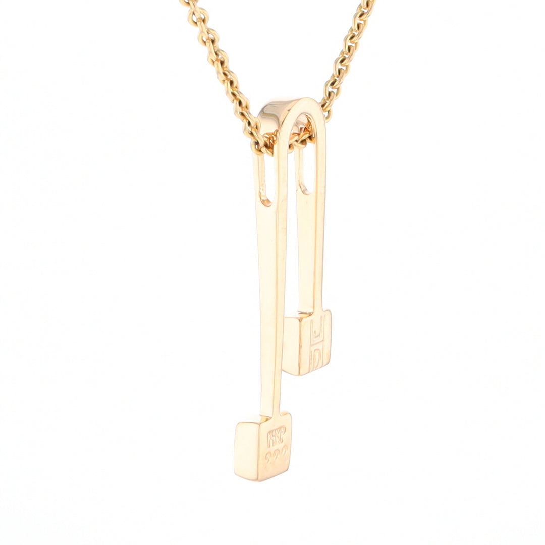 Gold Quartz 2 Square Curved Bar Pendant